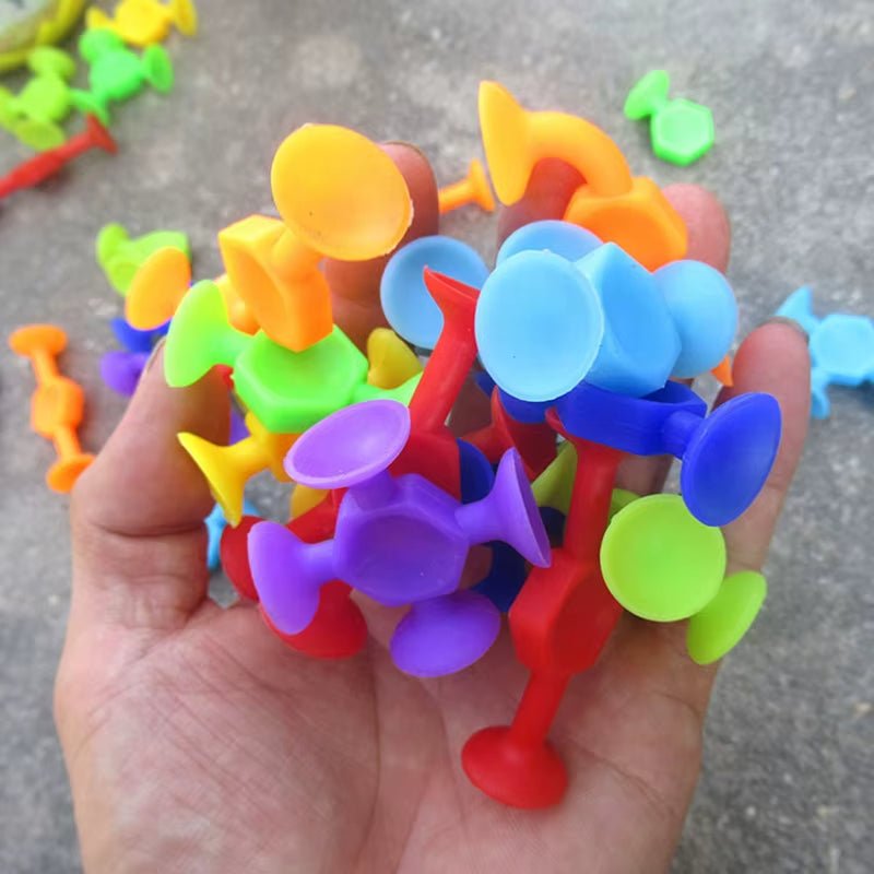 Multicolored Sucker Toys,Building Blocks Pop Suction Cup Toy,Construction Set,Parent - Child Interactive - FLUFFI