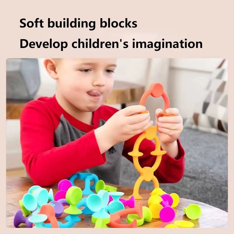 Multicolored Sucker Toys,Building Blocks Pop Suction Cup Toy,Construction Set,Parent - Child Interactive - FLUFFI