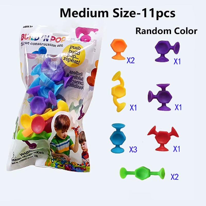 Multicolored Sucker Toys,Building Blocks Pop Suction Cup Toy,Construction Set,Parent - Child Interactive - FLUFFI