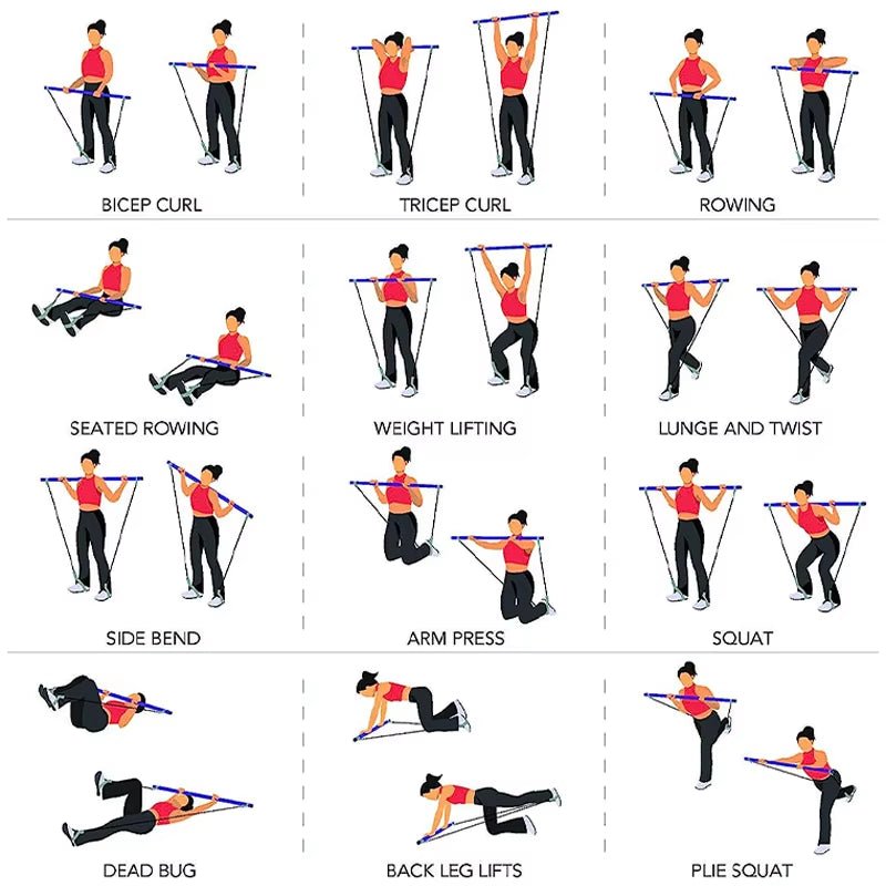 Multifunctional Pilates Bar | Combination Fitness | Yoga Chest Expansion - FLUFFI