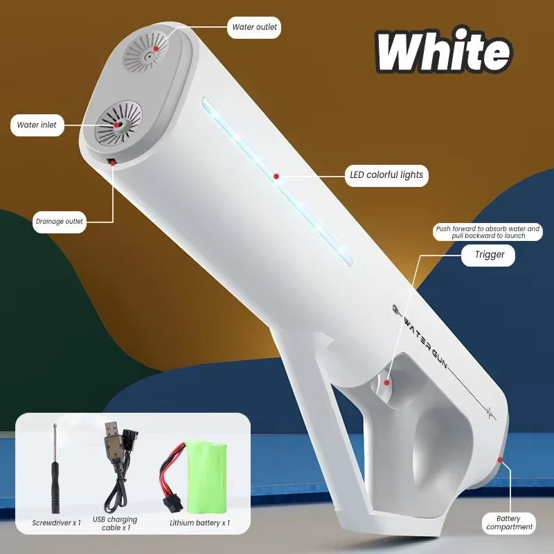 New Automatic Water Gun Toy with Light Water Absorption Electric High Pressure Spray Soaker Blaster - FLUFFI