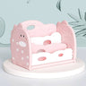 Open Bookshelf 3 - Tier Desktop Bookshelf Plastic Cute Dinosaur Bookcase Picture Book Storage Rack for Playroom Study Bedroom - FLUFFI