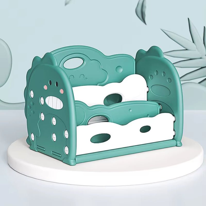 Open Bookshelf 3 - Tier Desktop Bookshelf Plastic Cute Dinosaur Bookcase Picture Book Storage Rack for Playroom Study Bedroom - FLUFFI