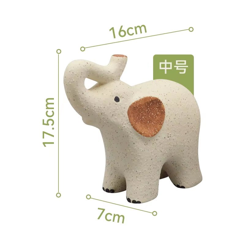 Plants Accessories Bonsai Accessories Flower Pot Cute Elephants Ceramic Succulent Planter Pots Garden Decoration Home Flowerpots - FLUFFI