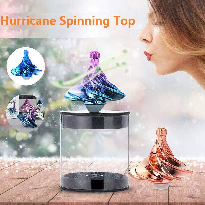Pneumatic Gyro Decompression Toy Colorful Wind Blowing Pneumatic Spinning Top Fun Flying Spinner Original Gifts Stress Relief - FLUFFI