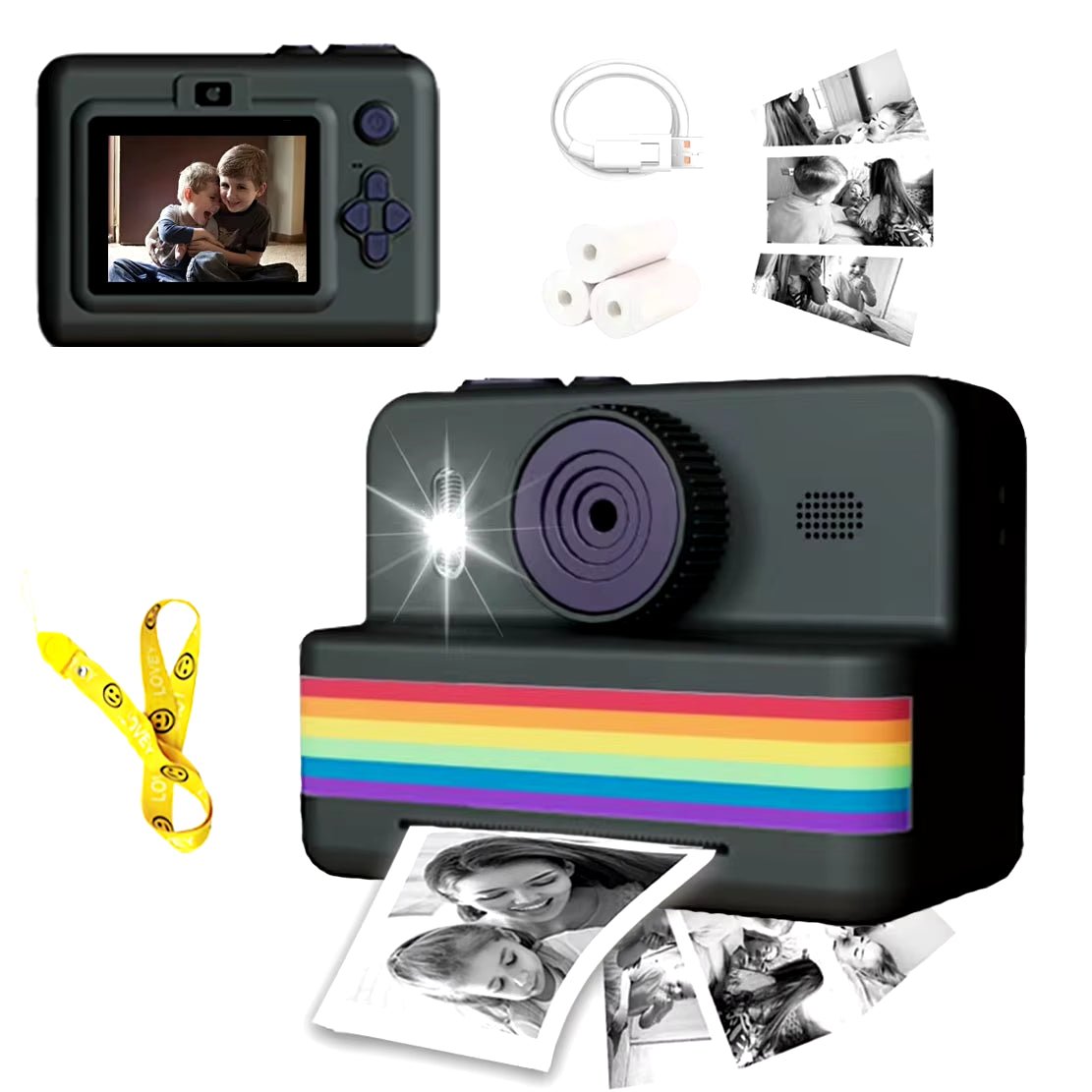 Polaroid | Instant Print Camera | Mini Printer Portable | 2.8 Inch 4k Video - FLUFFI
