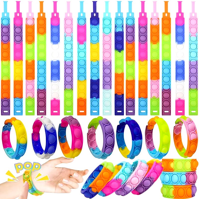 Pop Bubble Bracelets - Fidget Sensory Toy | Birthday Party Favors - FLUFFI