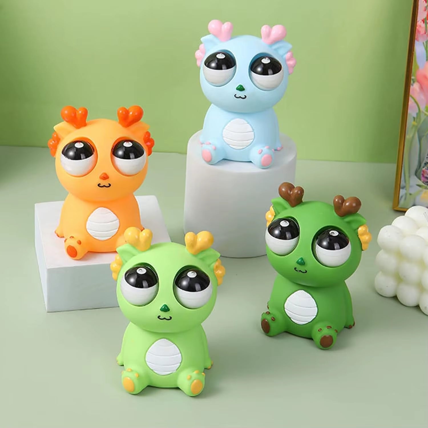 Popping Out Eyes Dragon Squeeze Toys Sensory Fidget Toys Stress Relief Anti - Anxiety for Kids Adult Children Autistic Squeeze Toy - FLUFFI