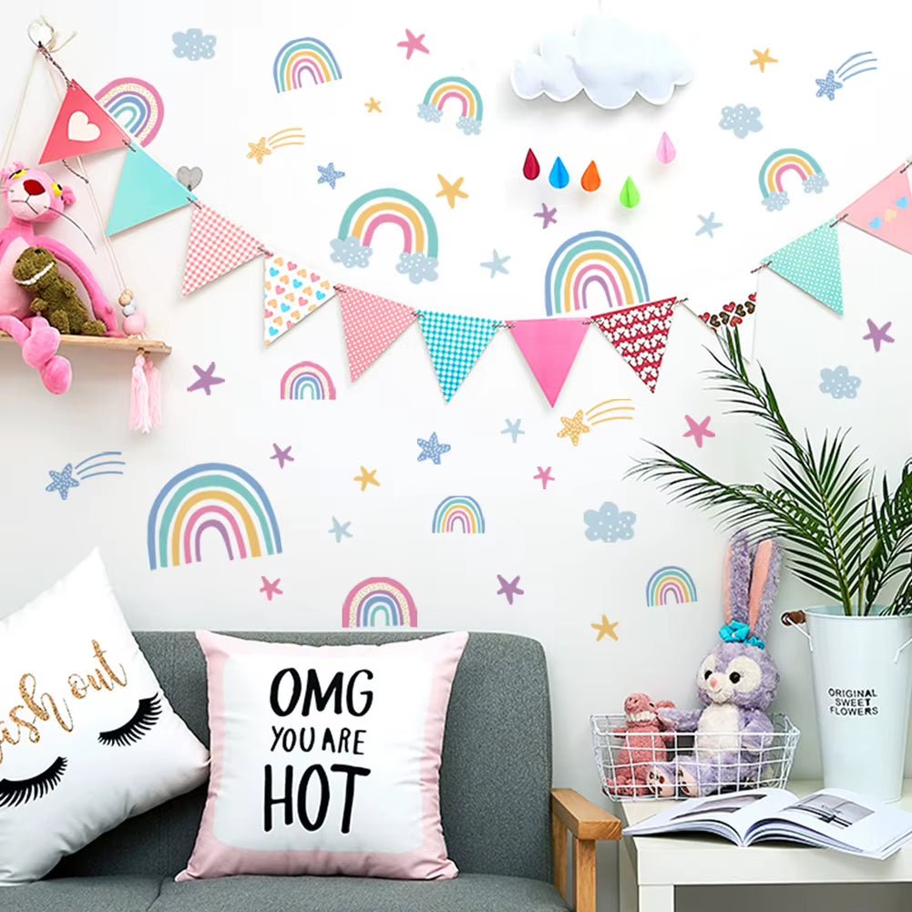 Rainbow Cloud Stars - Luminous Wall Sticker - FLUFFI