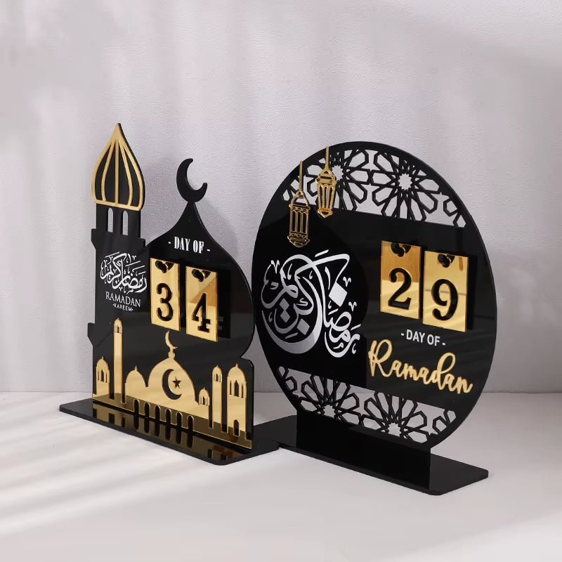 Ramadan Advent Calendar Acrylic Countdown Calendar Islamic Muslim Festival Party Gifts Eid Mubarak Home Decoration Ornament - FLUFFI