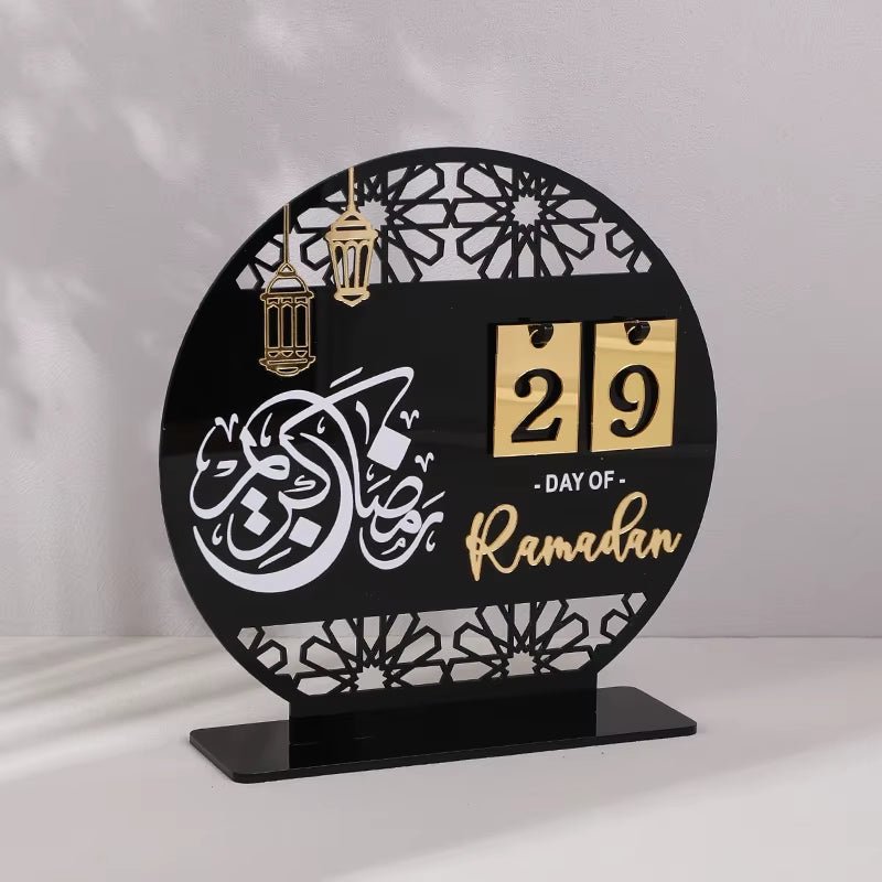 Ramadan Advent Calendar Acrylic Countdown Calendar Islamic Muslim Festival Party Gifts Eid Mubarak Home Decoration Ornament - FLUFFI