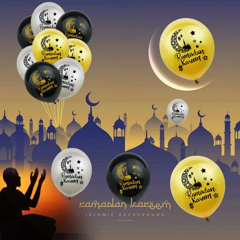 Ramadan Kareem Latex Balloon Decoration Ramadan Mubarak Muslim Islamic Festival Party - FLUFFI