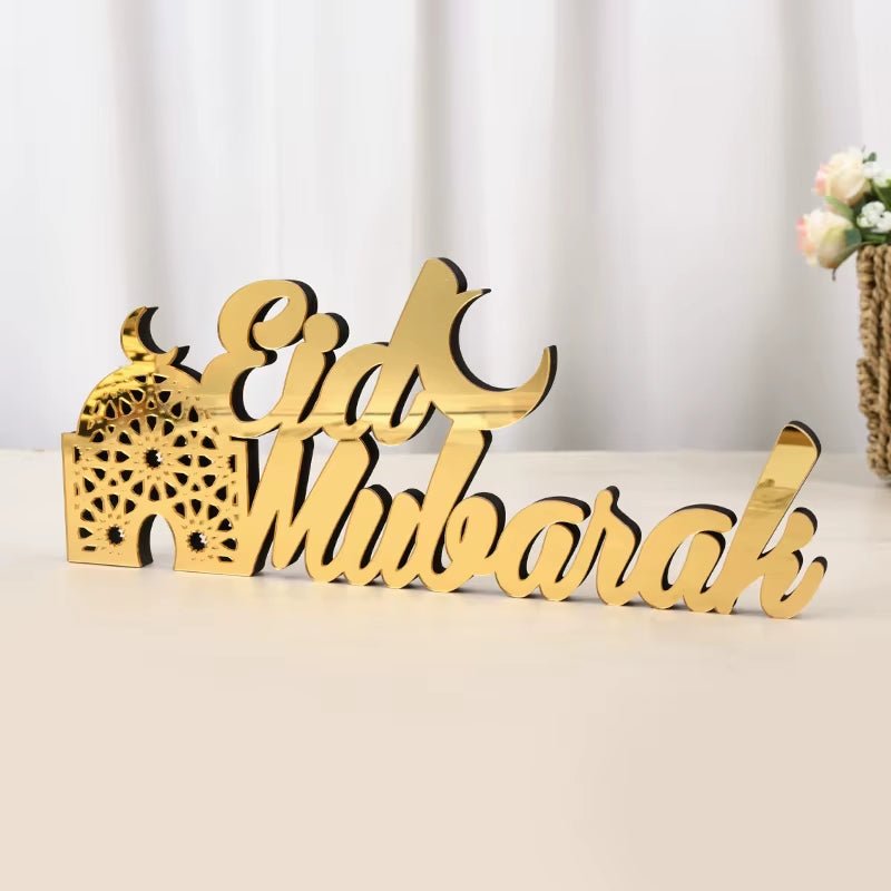 Ramadan Mubarak Acrylic Ornament 2025 Eid Mubarak Ramadan Kareem Decoration for Home Islamic Muslim - FLUFFI
