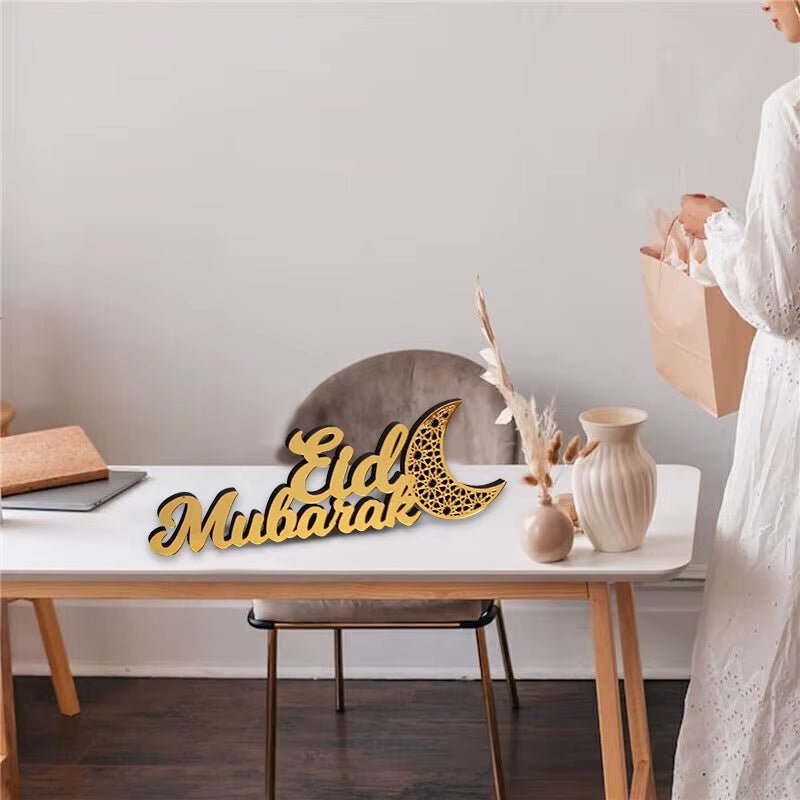 Ramadan Mubarak Acrylic Ornament 2025 Eid Mubarak Ramadan Kareem Decoration for Home Islamic Muslim - FLUFFI