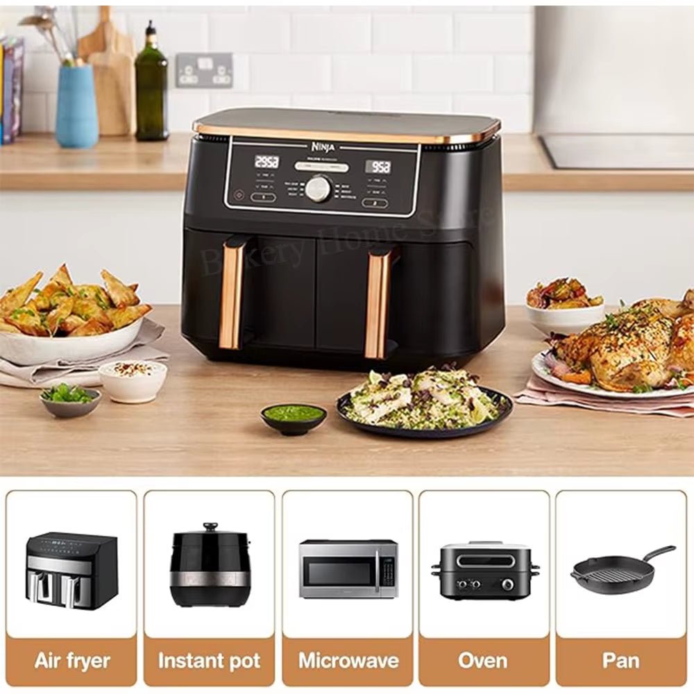 Rectangular Air Fryer Baking Paper for Ninja AF300EU AF400EU Non - Stick Disposable Paper Liners Dual Zone Air Fryer Accessories - FLUFFI
