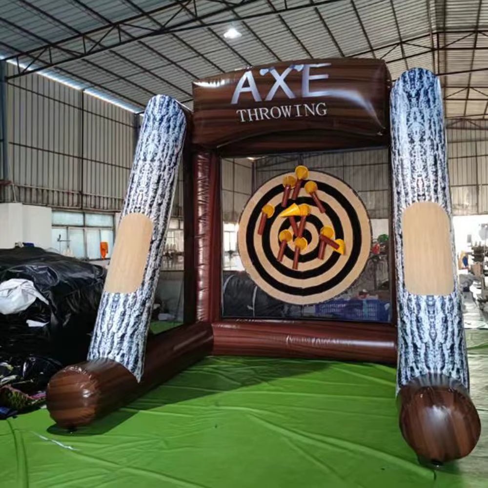 Rushed Interactive Competition Inflatable Axe Throwing Games Carnival Sports Athletic Target Shoot Throw Toss Dart Sticky Cage - FLUFFI