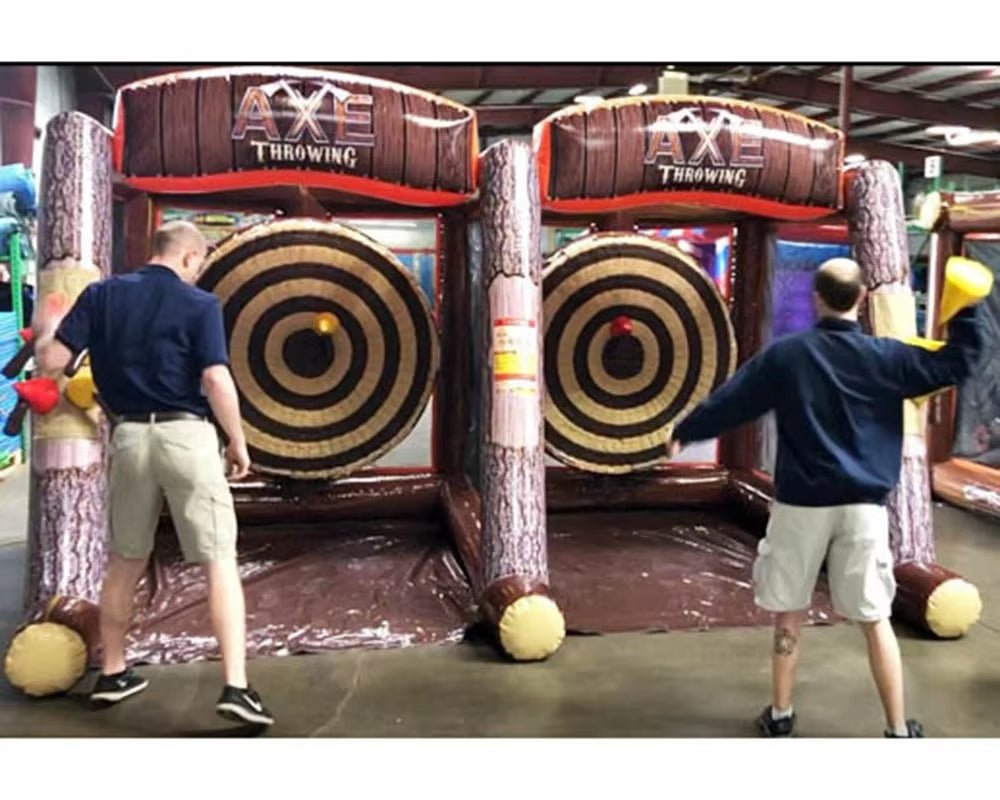 Rushed Interactive Competition Inflatable Axe Throwing Games Carnival Sports Athletic Target Shoot Throw Toss Dart Sticky Cage - FLUFFI