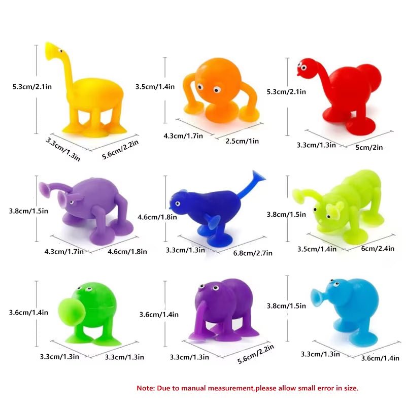 Set Mini Animal Shaped Suction Cup Toys,Multicoloured Building Blocks Pop Sucker - FLUFFI