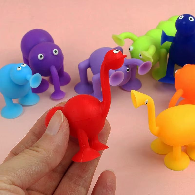Set Mini Animal Shaped Suction Cup Toys,Multicoloured Building Blocks Pop Sucker - FLUFFI
