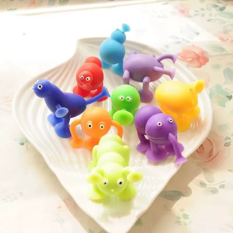 Set Mini Animal Shaped Suction Cup Toys,Multicoloured Building Blocks Pop Sucker - FLUFFI