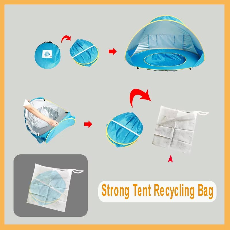 Shade Tent Pool - Baby Beach Portable - UV Protection - FLUFFI