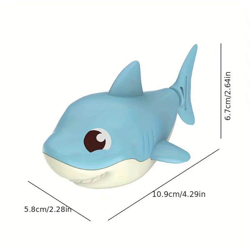 Shark Baby Water Play Toy with Wind up Chain, Outdoor Beach Toy, Shower Toy, Bath Toy - FLUFFI