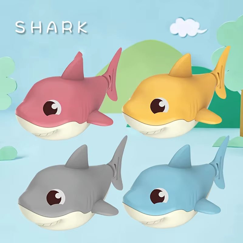 Shark Baby Water Play Toy with Wind up Chain, Outdoor Beach Toy, Shower Toy, Bath Toy - FLUFFI
