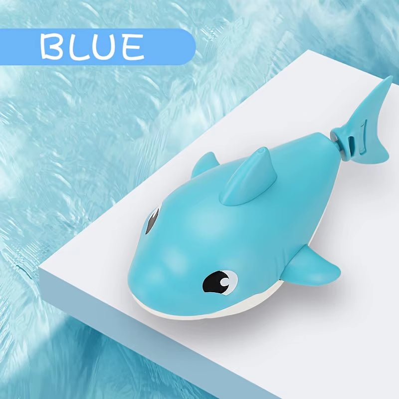 Shark Baby Water Play Toy with Wind up Chain, Outdoor Beach Toy, Shower Toy, Bath Toy - FLUFFI