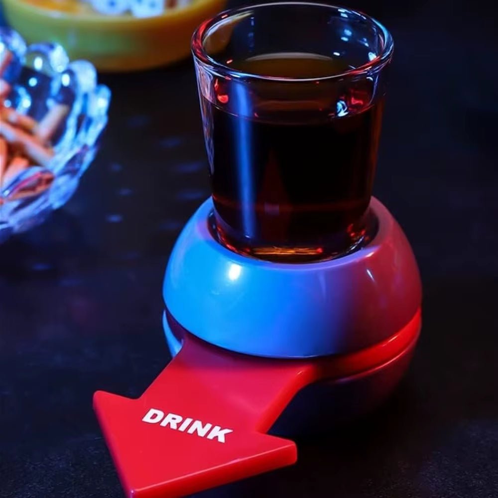 Shot Spinner - Drinking Game - * Includes 1 Ounce Shot Glass - FLUFFI