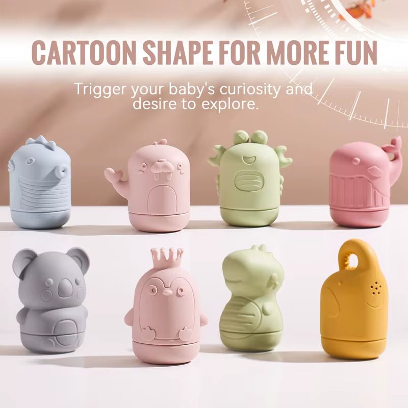 Silicone Animal Bath Toys - Cute Cartoon | Bath Toys - FLUFFI
