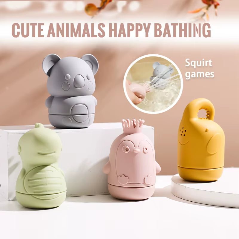 Silicone Animal Bath Toys - Cute Cartoon | Bath Toys - FLUFFI