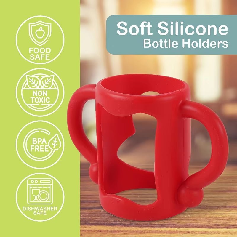 Silicone Bottle Handle for Narrow Baby Bottles, Easy Grip Handle, Can Accommodate Most Bottles - Bpa - Free Soft Silicone - FLUFFI