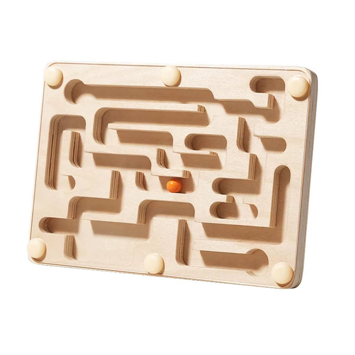 Small Wooden Balance Bead Maze, Balancing Board Game, Focus Training - FLUFFI