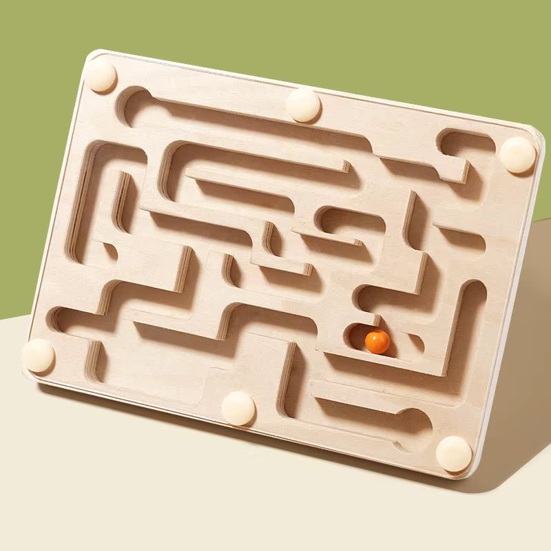 Small Wooden Balance Bead Maze, Balancing Board Game, Focus Training - FLUFFI