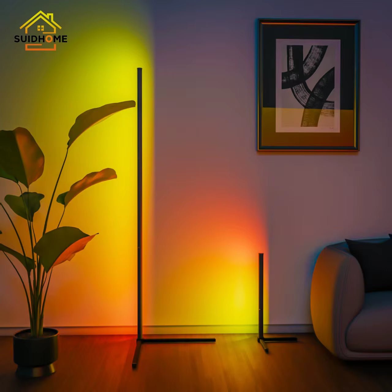 Smart RGB Dream Color Floor Lamp LED Soft Eye Protection Dimmable APP Controlled Mood Lamp for Living Room Bedroom Clubs Decor - FLUFFI