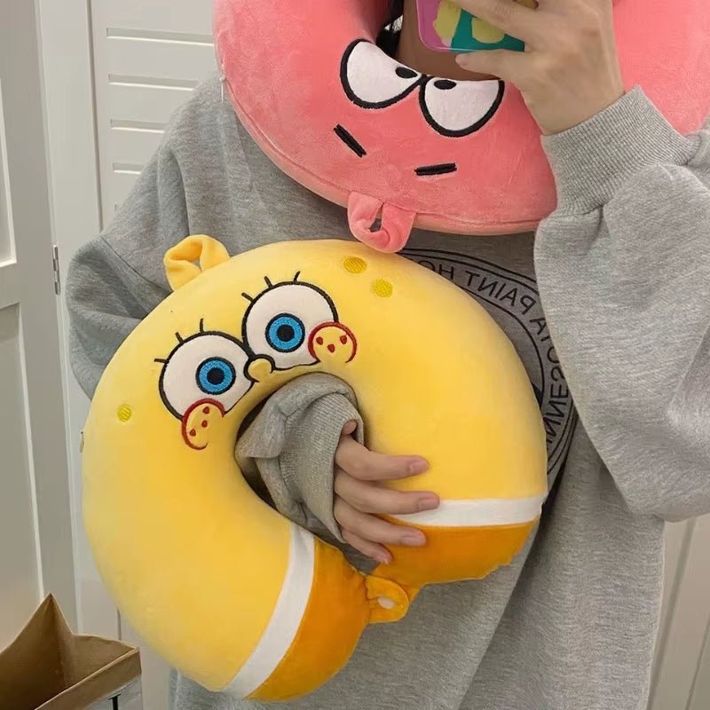 Spongebob Patrick Star Neck Pillows - U - Shaped Travel Pillow - FLUFFI