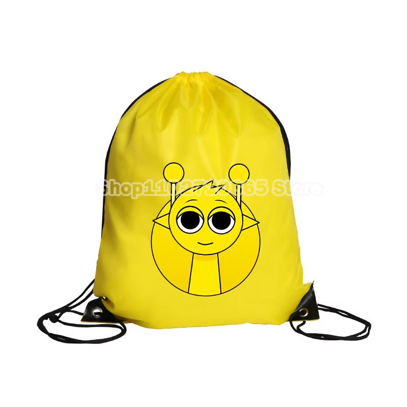 Sprunki Drawstring Bag Hot Game Cute Anime Boys Girls String Pocket Swimming Pool Clothes Shoes Storage Waterproof Backpack Gift - FLUFFI