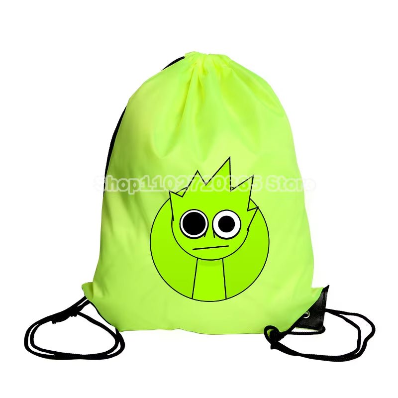 Sprunki Drawstring Bag Hot Game Cute Anime Boys Girls String Pocket Swimming Pool Clothes Shoes Storage Waterproof Backpack Gift - FLUFFI