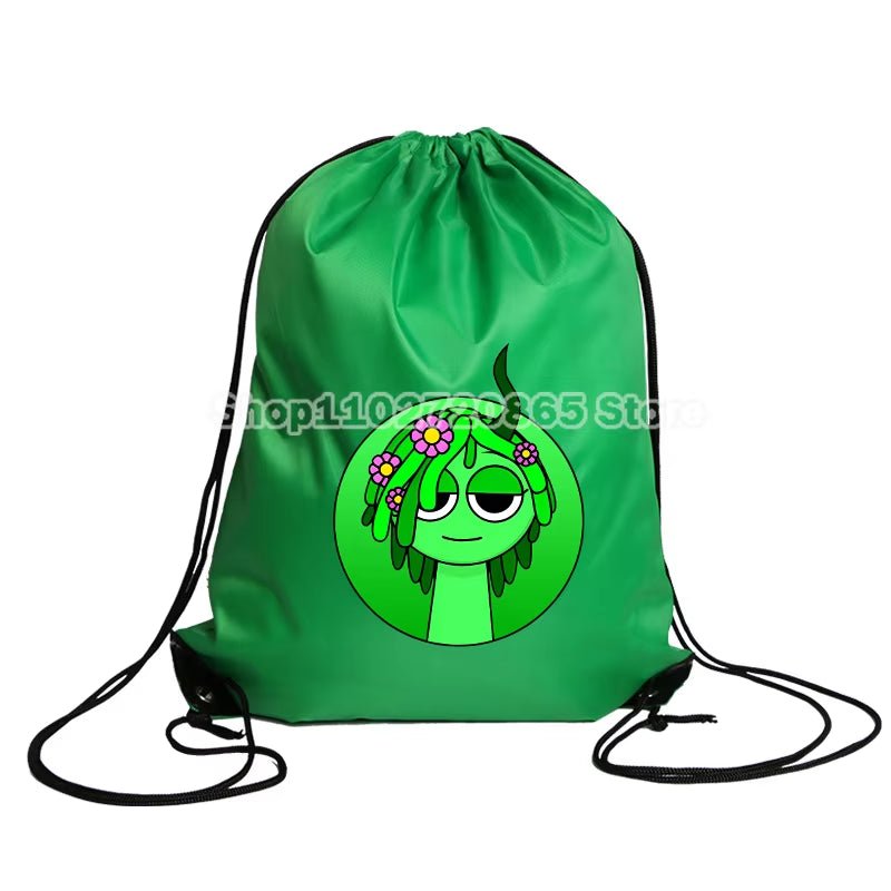 Sprunki Drawstring Bag Hot Game Cute Anime Boys Girls String Pocket Swimming Pool Clothes Shoes Storage Waterproof Backpack Gift - FLUFFI