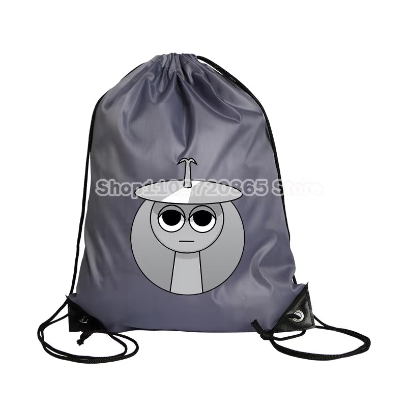 Sprunki Drawstring Bag Hot Game Cute Anime Boys Girls String Pocket Swimming Pool Clothes Shoes Storage Waterproof Backpack Gift - FLUFFI