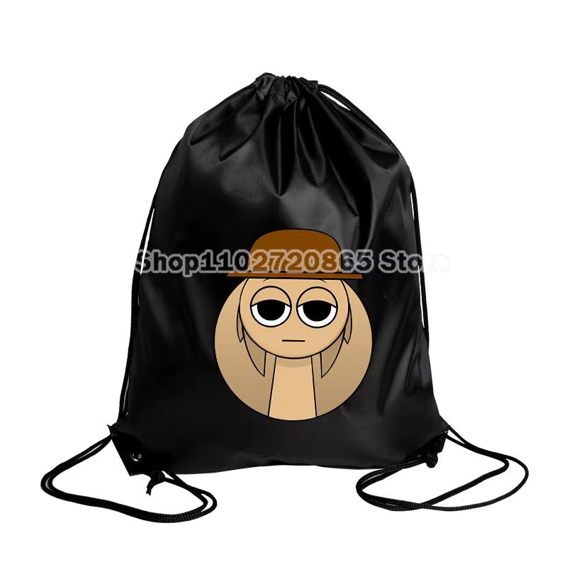 Sprunki Drawstring Bag Hot Game Cute Anime Boys Girls String Pocket Swimming Pool Clothes Shoes Storage Waterproof Backpack Gift - FLUFFI