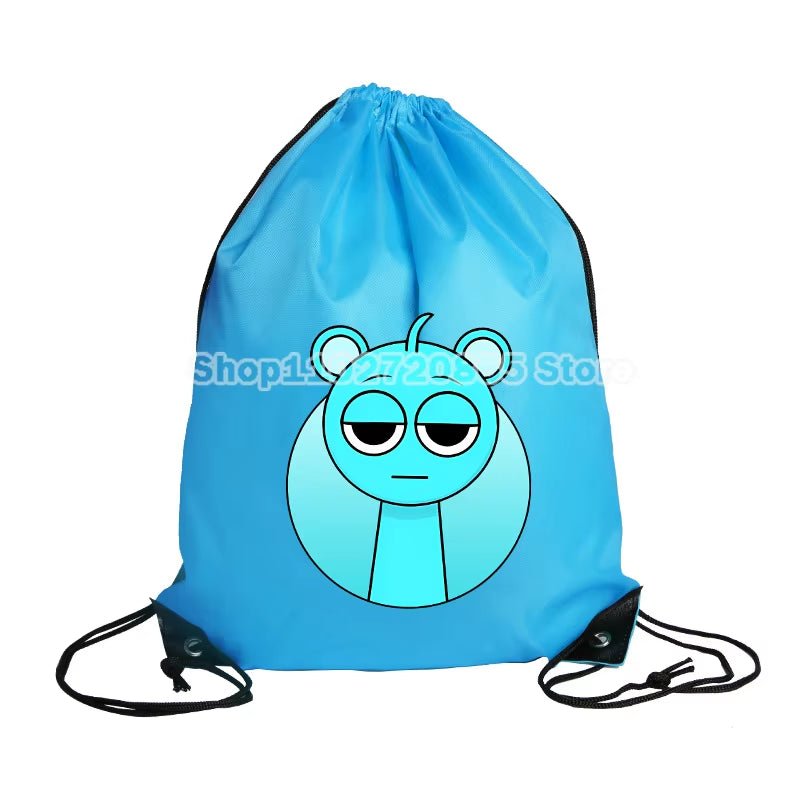 Sprunki Drawstring Bag Hot Game Cute Anime Boys Girls String Pocket Swimming Pool Clothes Shoes Storage Waterproof Backpack Gift - FLUFFI