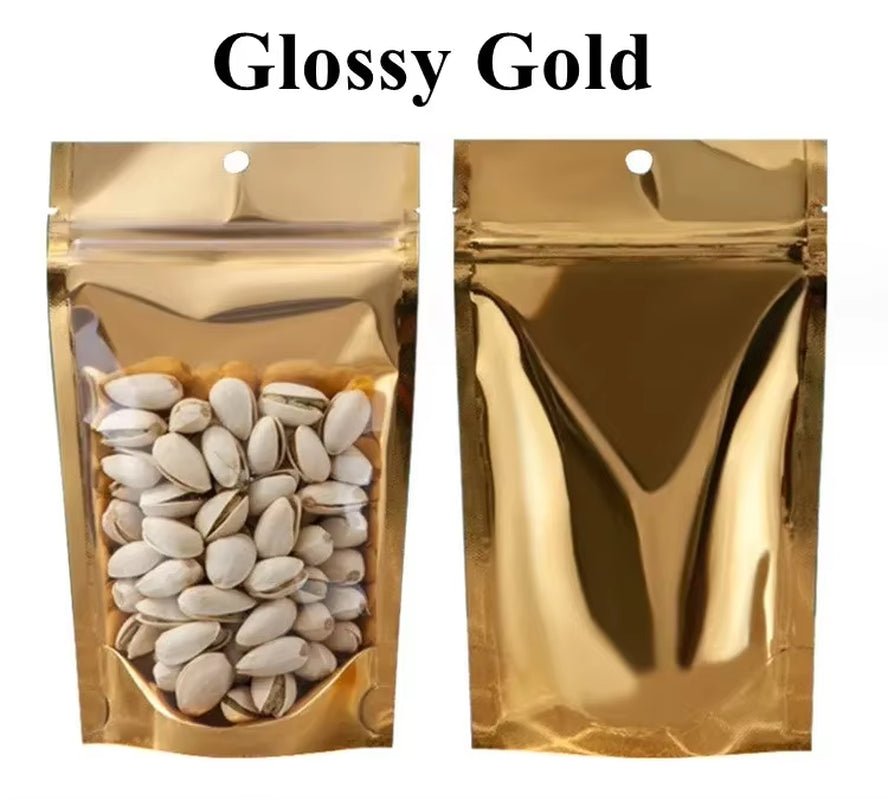 Stand up Clear Front Plastic Zip Lock Bag Resealable Wedding Snack Sugar Coffee Cereals Corn Spice Gifts Storage Pouches - FLUFFI