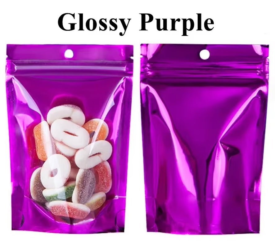 Stand up Clear Front Plastic Zip Lock Bag Resealable Wedding Snack Sugar Coffee Cereals Corn Spice Gifts Storage Pouches - FLUFFI