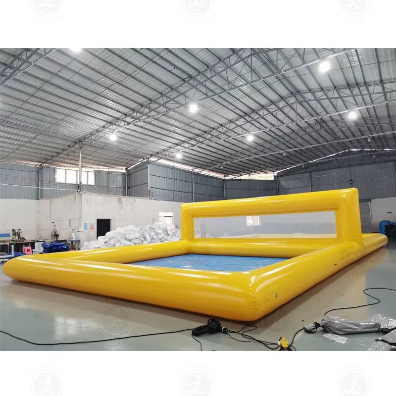 Stock - 33FT Commercial Grade PVC Inflatable Volleyball Court, Outdoor Volleyball Pool, Beach Water Field for Ourdoor Sport Game - FLUFFI