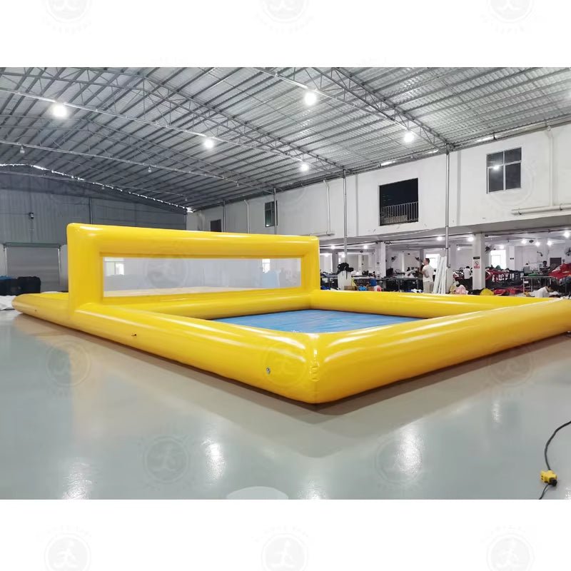 Stock - 33FT Commercial Grade PVC Inflatable Volleyball Court, Outdoor Volleyball Pool, Beach Water Field for Ourdoor Sport Game - FLUFFI