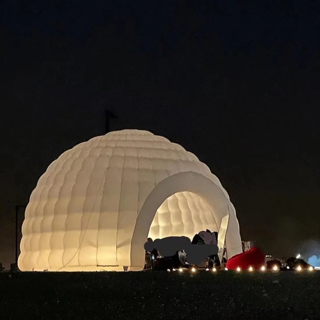 Stock Portable LED Inflatable Igloo Dome Tent Night Club Marquee Dome House Igloo &Air Blower for Exhibition Camping Party Event - FLUFFI