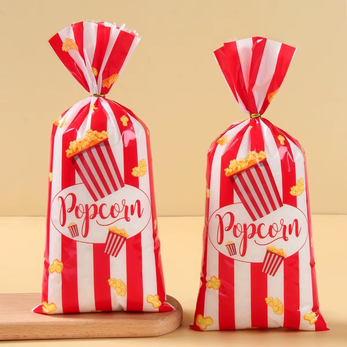 Striped Popcorn Paper Bags | Snack Containers | Movie Night - FLUFFI