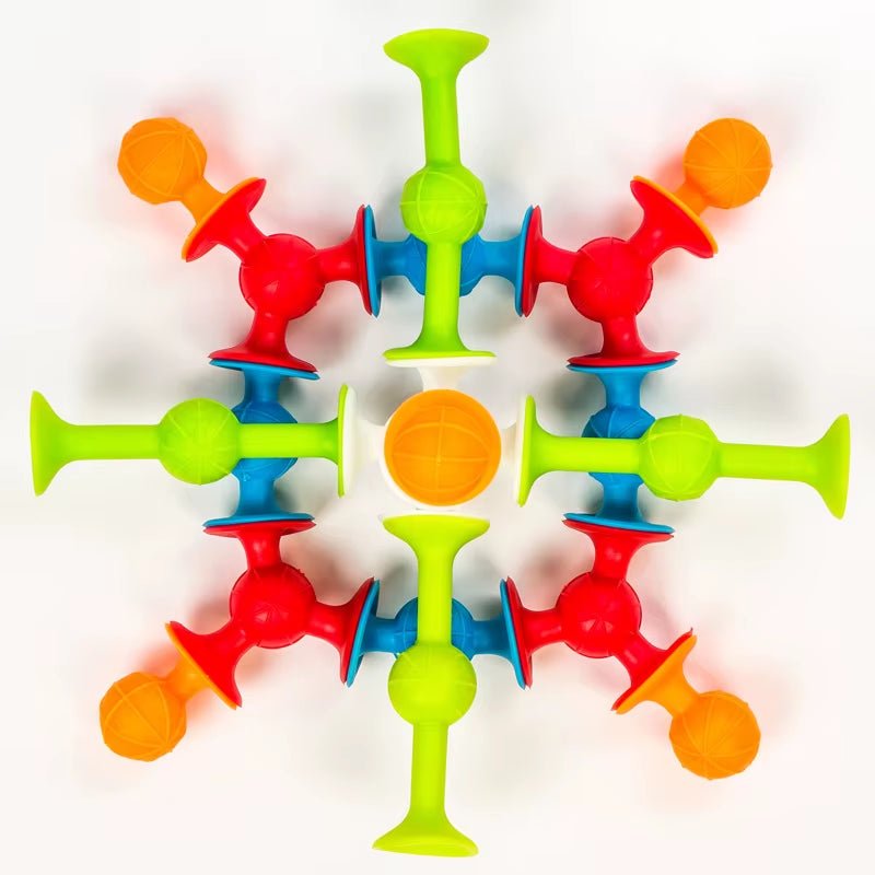 Suction Cup Toy, Soft Throw Darts Set,Building Blocks Pop Sucker Toy,Fidget Toy for Kids,Parent - Child Interactive Game - FLUFFI