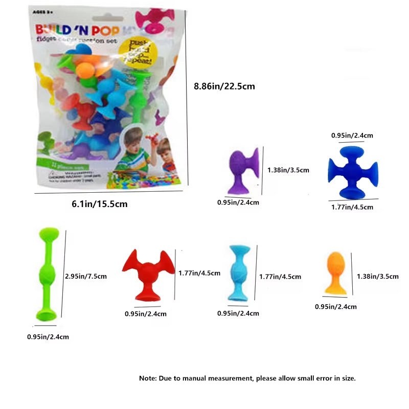 Suction Cup Toy, Soft Throw Darts Set,Building Blocks Pop Sucker Toy,Fidget Toy for Kids,Parent - Child Interactive Game - FLUFFI
